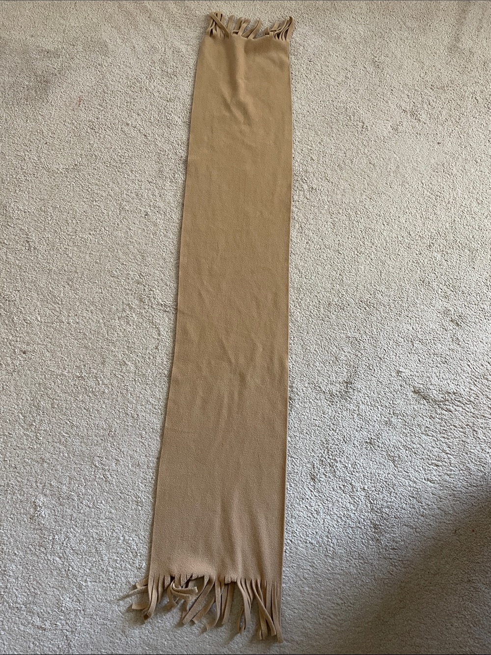Classic Men's Fringe Scarf in Camel